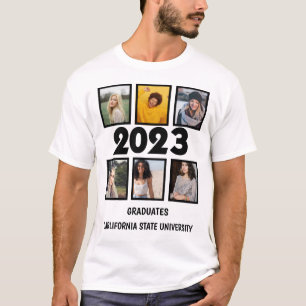 Custom 2023 Gradates 6 Photo Collage T-Shirt