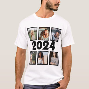 Custom 2024 6 Photo Collage T-Shirt