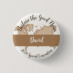 Custom 2024 JW Convention Declare the Good News   3 Cm Round Badge