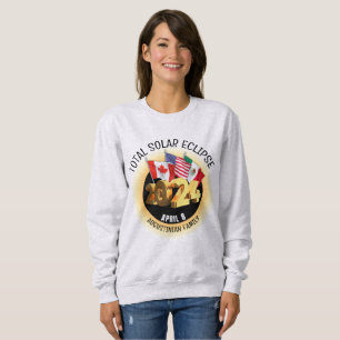 Custom 2024 TOTAL SOLAR ECLIPSE Flags Family Sweatshirt