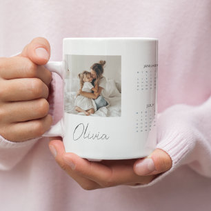 Custom 2025 Calendar Mug with Photo & Name  