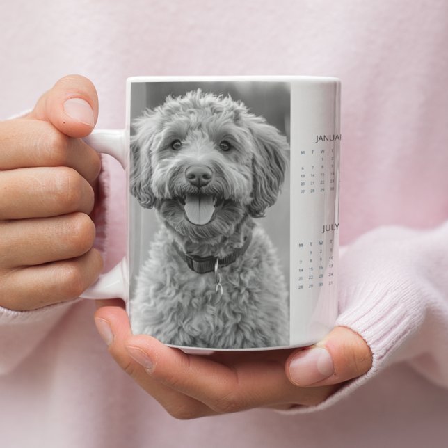 Custom 2025 Dog Calendar Mug with Your Dog’s Photo (Creator Uploaded)
