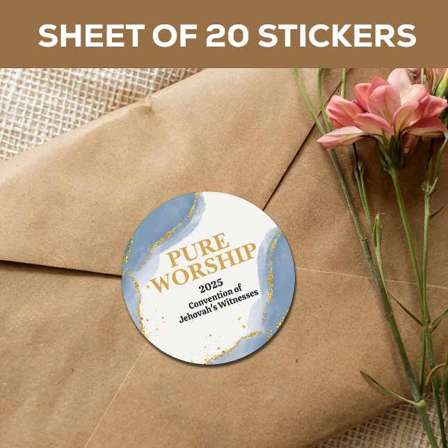 Custom 2025 JW Convention Pure Worship  Classic Round Sticker (Creator Uploaded)
