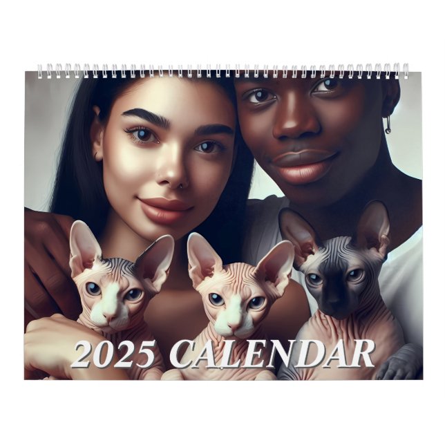 Custom 2025 Sphynx Cats Calendar Family Photo CYO (Cover)