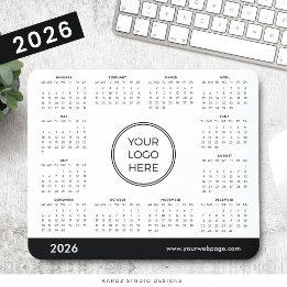 Custom 2026 Calendar Business Logo Mouse Pad