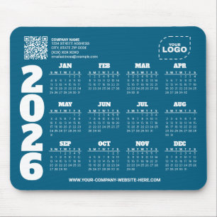 Custom 2026 Calendar Business QR Code Mousepad