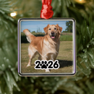 Custom 2026 Pet Photo Metal Tree Decoration