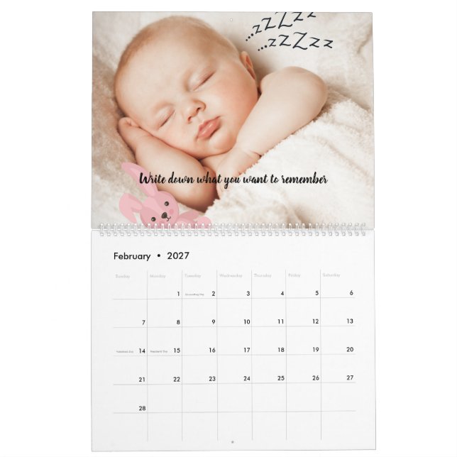 Custom 2026 Photo Calendar with Message Design (Feb 2027)