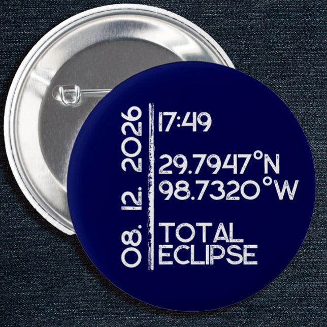 Custom 2026 Solar Eclipse 6 Cm Round Badge (Solar Eclipse Keepsake Pin)