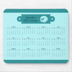Custom 2027 Eagle Professional Desk Calendar Mouse Mat