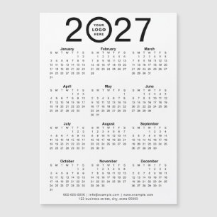 Custom 2027 Magnetic Calendar With Business Logo