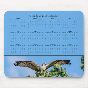 Custom 2027 Majestic Osprey Desk Calendar Mouse Mat