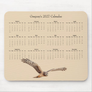 Custom 2027 Northern Harrier Flight Calendar Mouse Mat