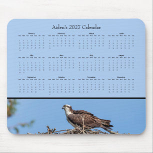 Custom 2027 Osprey Nature Desk Calendar Mouse Mat