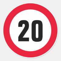 Custom 20 mph maximum speed limit stickers