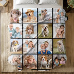 Custom 20 Photo Collage Personalised Modern Family Fleece Blanket<br><div class="desc">Wrap yourself in warmth and cherished memories with our Custom Photo Collage Blanket. This beautifully crafted keepsake allows you to transform 20 of your favourite photos into a cosy masterpiece. Whether it's snapshots of family, friends, beloved pets, or treasured moments with grandparents, this blanket is a heartfelt reminder of the...</div>