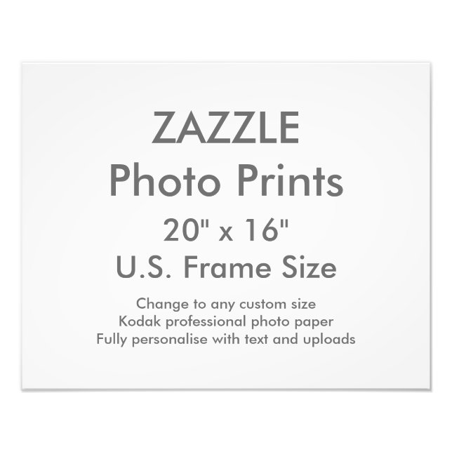 Custom 20" x 16" Photo Print  US Frame Size (Front)