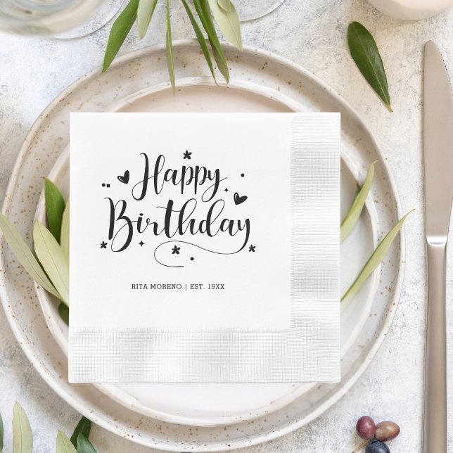 Custom 20th 30th 40th 50th 60th 70 Birthday Party Napkin (Creator Uploaded)