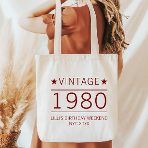 Custom 20th 30th 40th 50th 60th 70 Birthday Squad Tote Bag