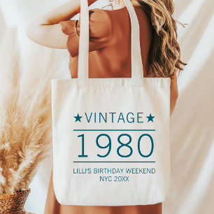 Custom 20th 30th 40th 50th 60th 70 Birthday Squad Tote Bag