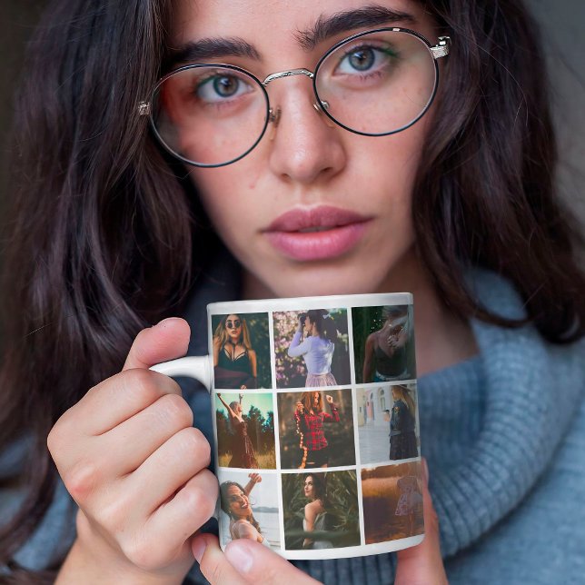 Custom 21 Photo Collage Personalised Coffee Mug (Creator Uploaded)