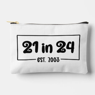 Custom 21st Birthday 21 in 24 Est 2003 Birthday Accessory Pouch