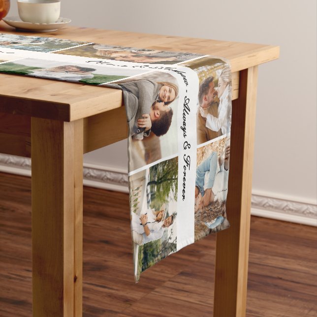 Custom 22 Photos Always & Forever Wedding Long Table Runner (In Situ)