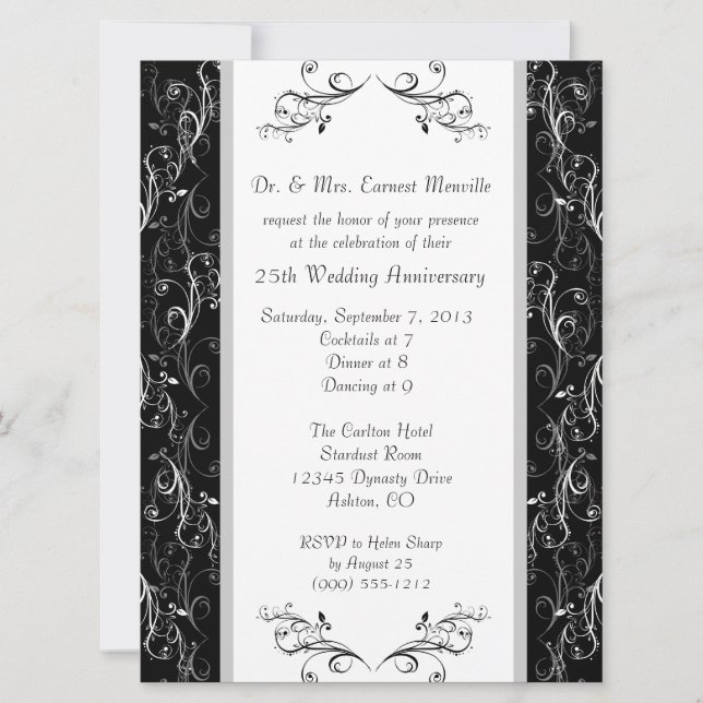 Custom 25th Anniversary Invitations (Front)