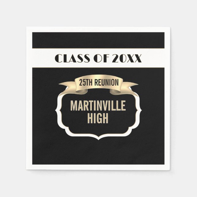 Custom 25th Reunion Party Napkin (Front)