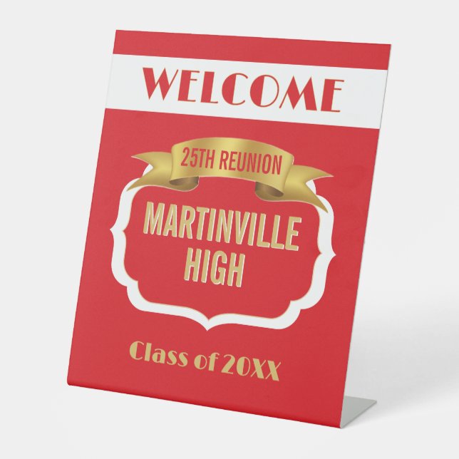 Custom 25th Reunion Pedestal Sign (Front)
