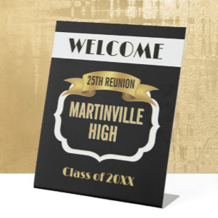 Custom 25th Reunion Pedestal Sign