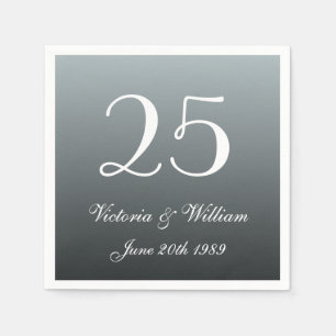 Custom 25th Wedding Anniversary Party Napkins