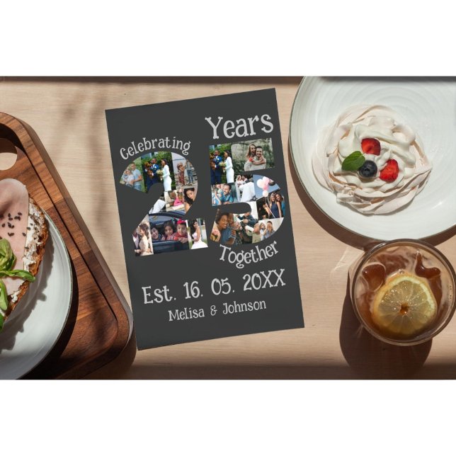 Custom 25th wedding anniversary photo collage card (Creator Uploaded)