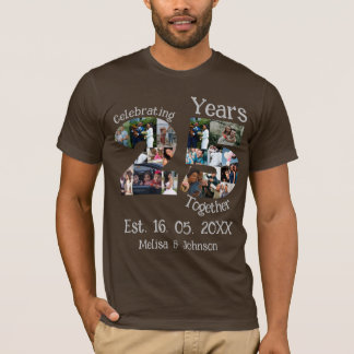 Custom 25th wedding anniversary photo collage T-Shirt