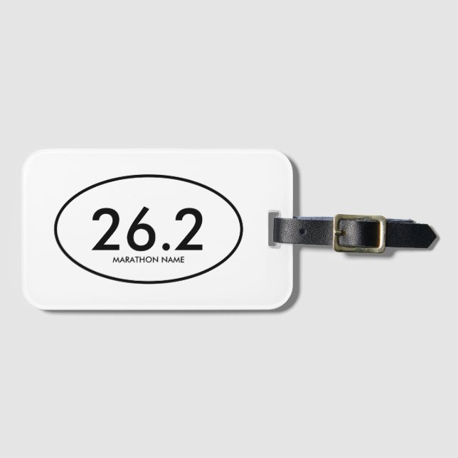 Custom 26.2 Marathon Luggage Tag (Front Horizontal)