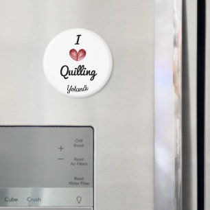 Custom 2.25-in Round I (heart) Quilling Magnet