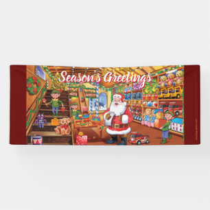Custom 2.5' x 6' Christmas vinyl Banner Santa toys