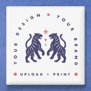 Custom 2" Button   Design Upload Square Buttons