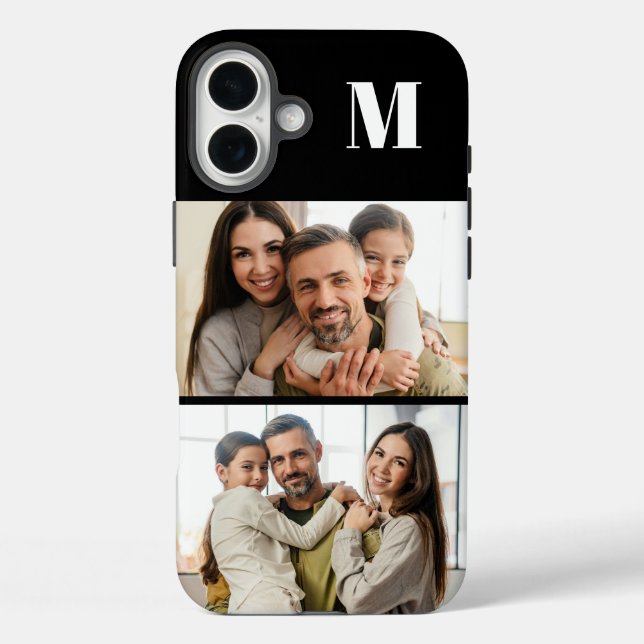 Custom 2 Family Photo & Monogrammed Case-Mate iPhone Case (Back)