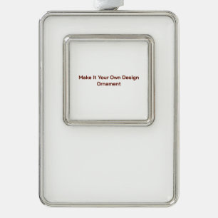 Custom 2" l x 2.8" w silver plated framed ornament