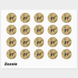 Custom 2 letter digits coffee stained collage classic round sticker