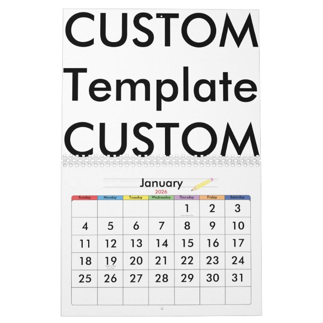 Custom 2-Page Calendar, EXCEPTIONAL CUSTOMIZATION! Calendar (Jan 2026)