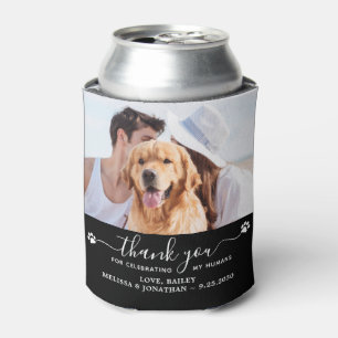 Custom 2 Pet Photo Thank You Dog Wedding Favour Can Cooler