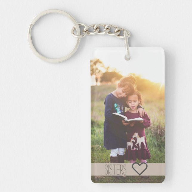 Custom 2 Photo and Text Dbl Sided Acrylic Keychain (Front)