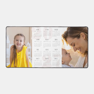 Custom 2 Photo and Year Calendar 2027 Large Mouse Desk Mat