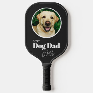 Custom 2 Photo Best Dog Dad Ever Pickleball Paddle