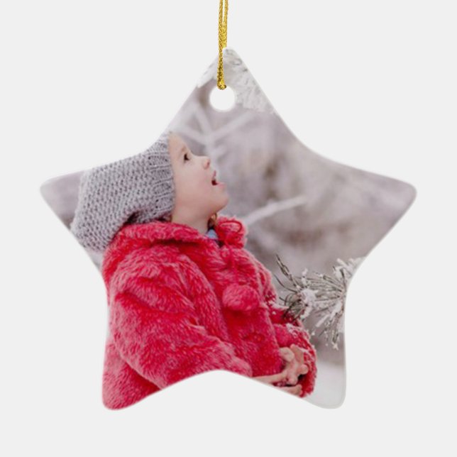 Custom 2 Photo Christmas Star Tree Ornament (Front)