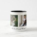 Custom 2 Photo Collage With Personalised Text Two-Tone Coffee Mug<br><div class="desc">Customise your own personal photography. You can make this custom product for special occasions like weddings, birthdays, Christmas, Holidays, Memorials, Graduation, Anniversaries and more. It can also be given as a gift to your best friend, close friend, family, and relatives.</div>