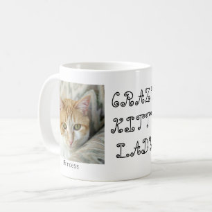 Custom 2 Photo Crazy Kitty Lady Cute Coffee Mug