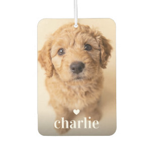 Custom 2 Photo Dog Name Car Air Freshener